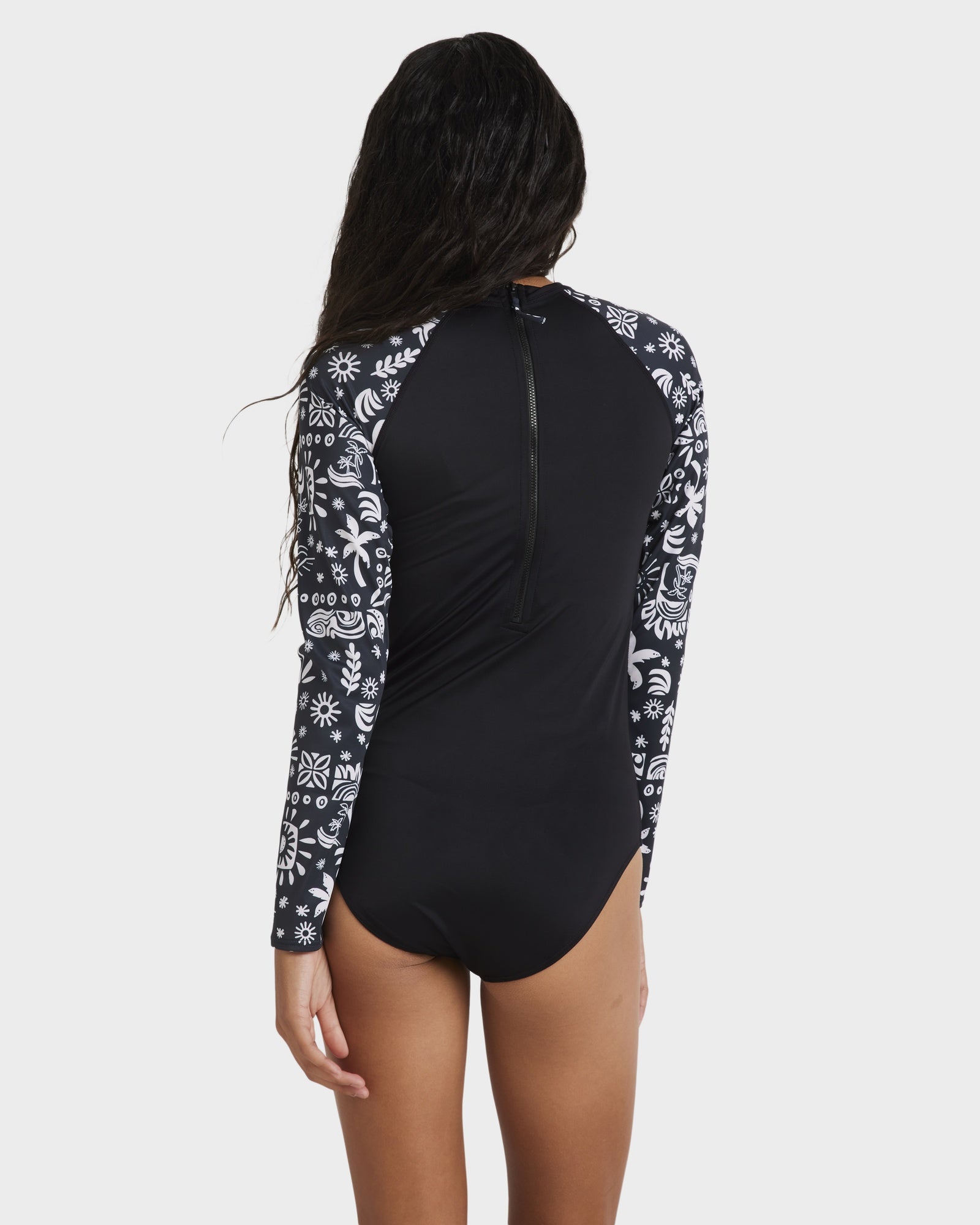 Girls 6-16 Paradise Stamp Long Sleeve Rash Vest