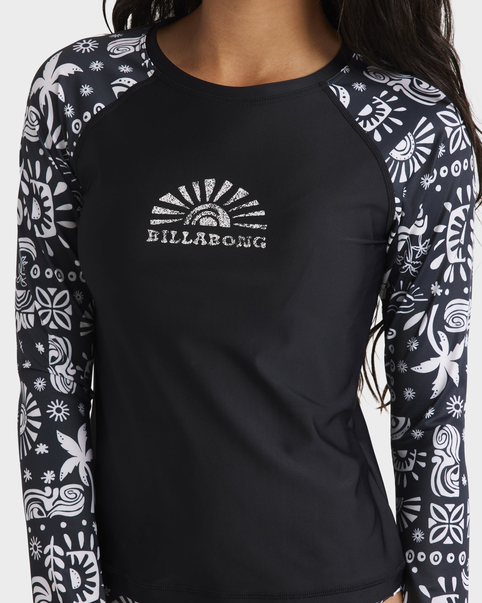 Girls 6-14 Paradise Stamp Long Sleeve Rash Vest