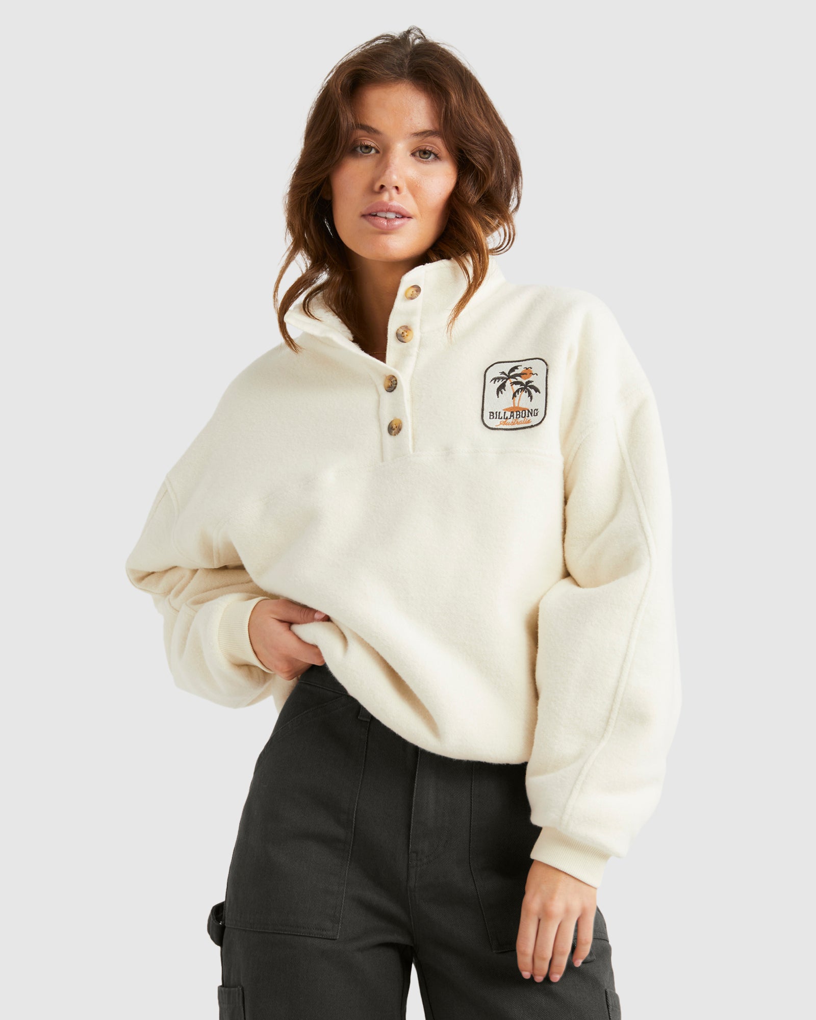 Womens Palmy Button Down Fleece