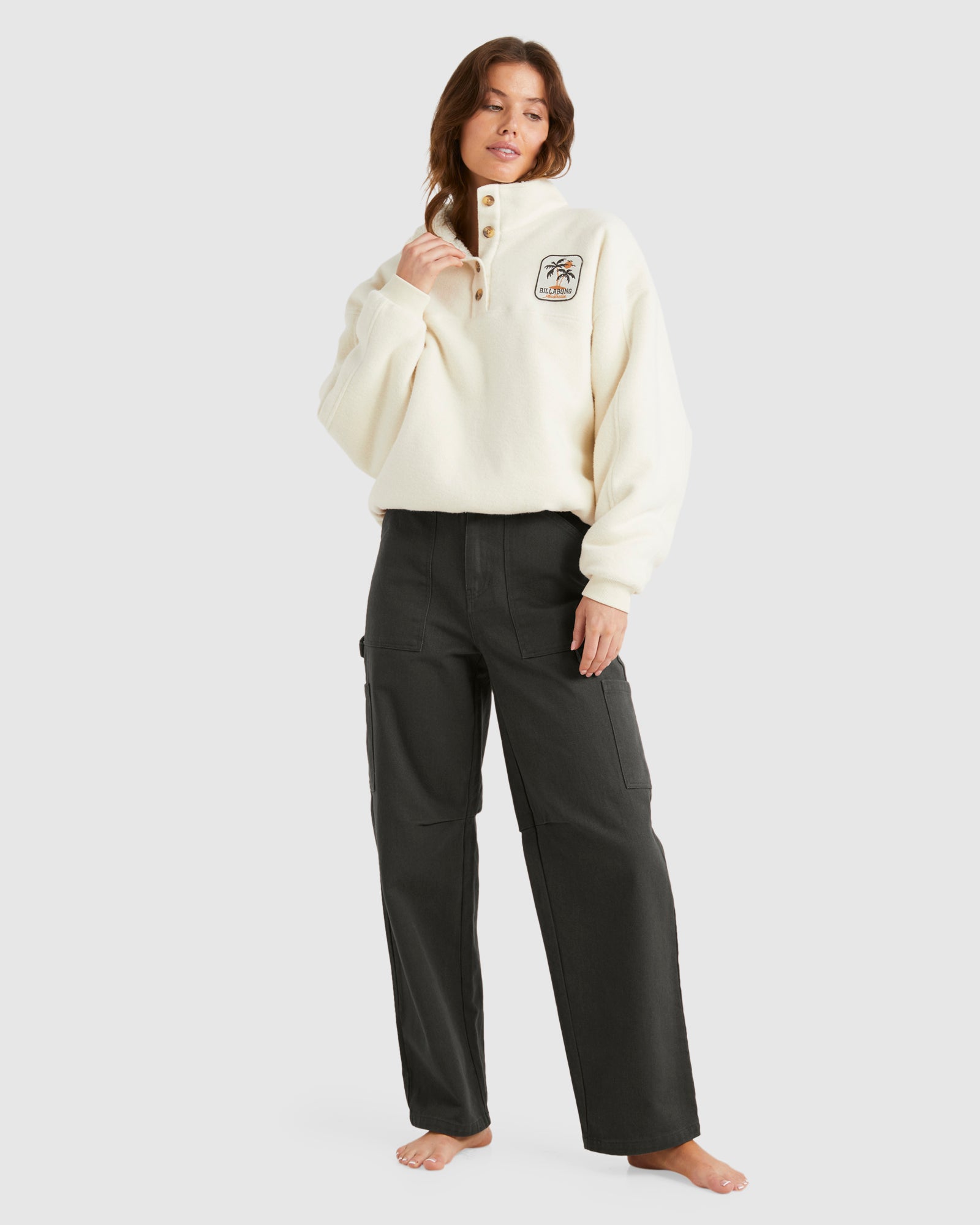 Womens Palmy Button Down Fleece