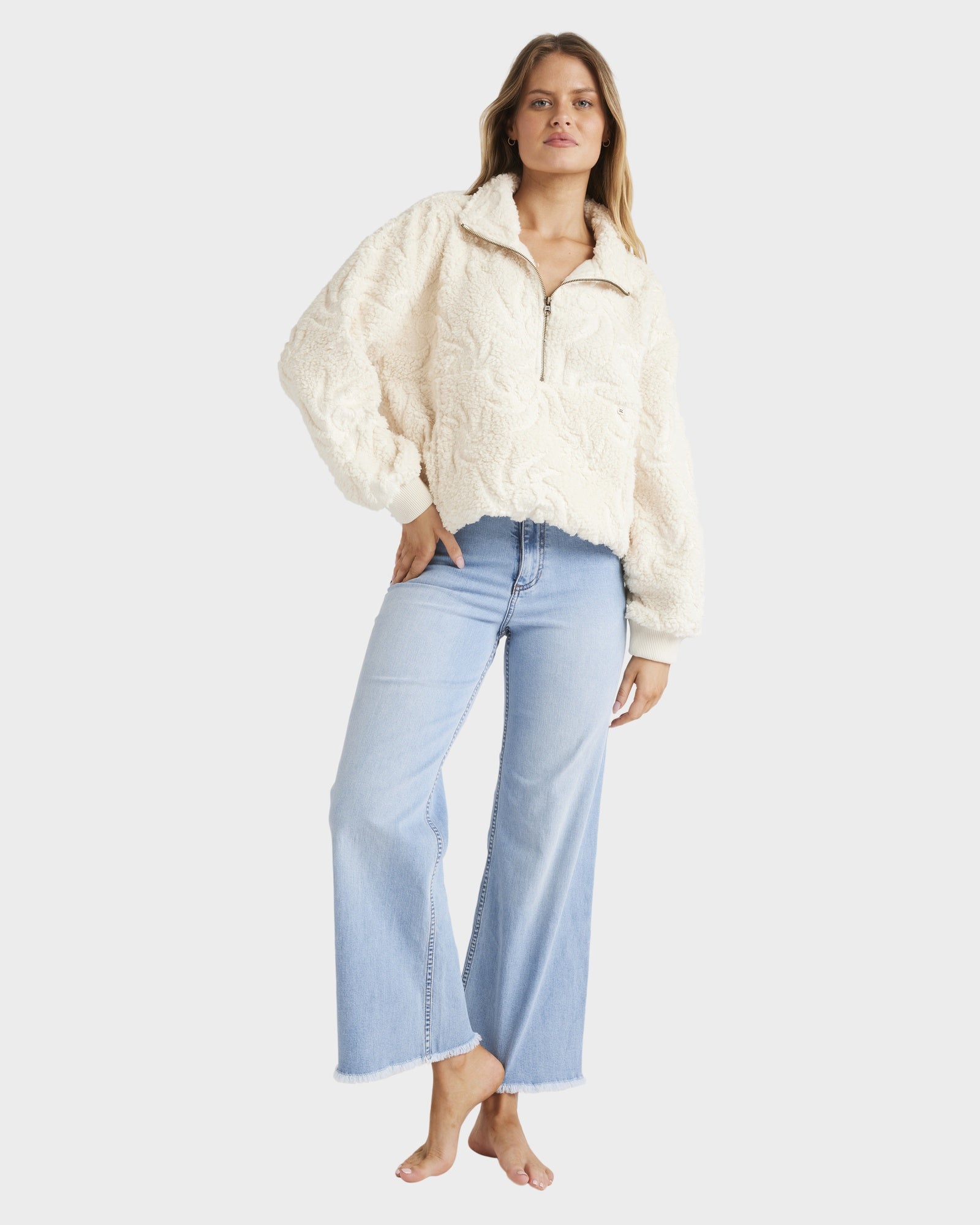 Womens Sun Trippin Half Zip Fleece Pullover