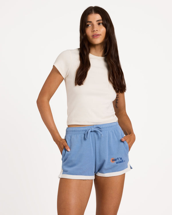 Womens Surf Le Soleil Elastic Waist Shorts