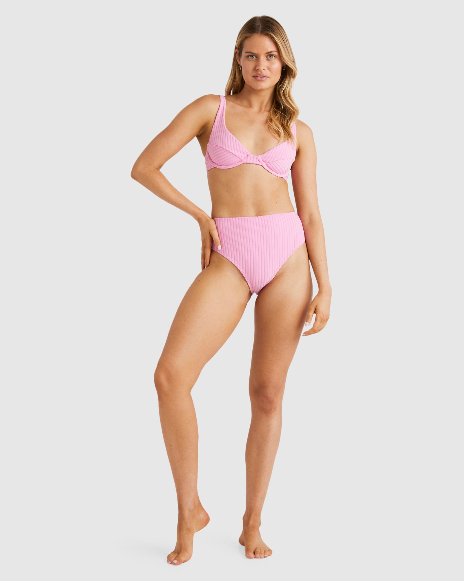 Womens Terry Rib Marina Bralette Bikini Top