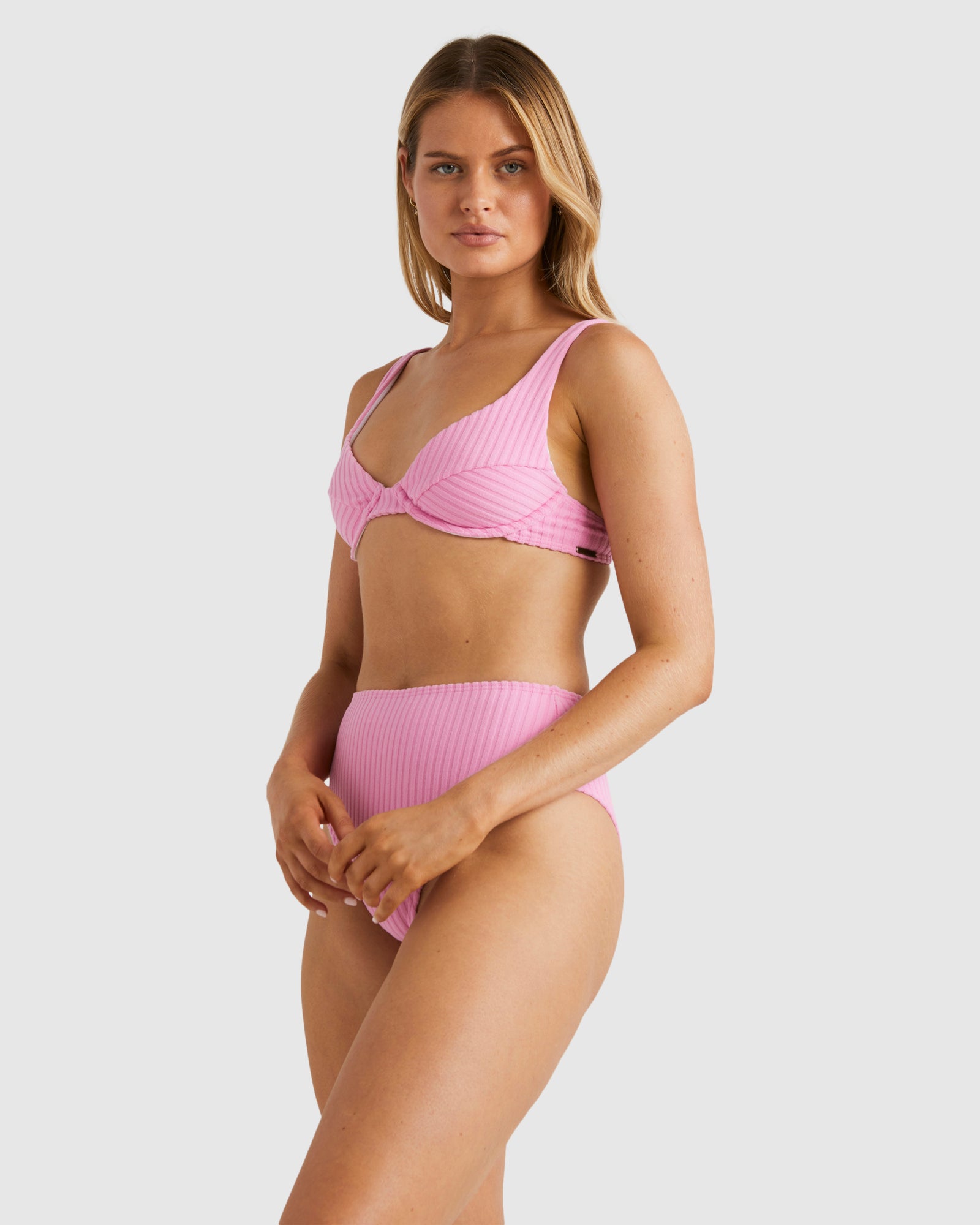 Womens Terry Rib Marina Bralette Bikini Top