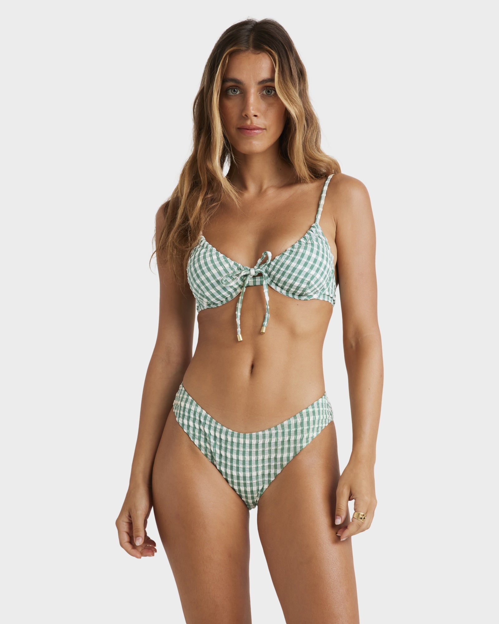 Womens Wave Check Ella Bralette Bikini Top