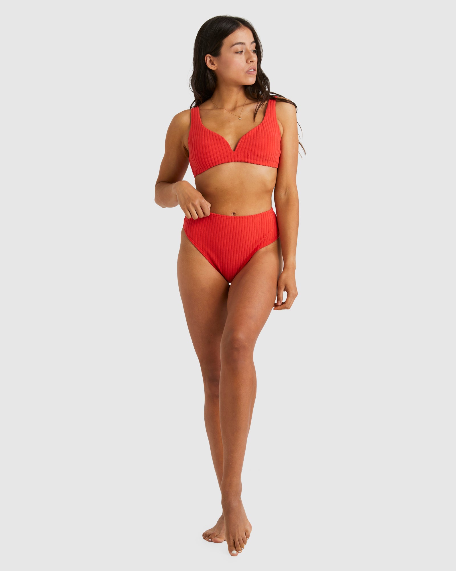 Womens Terry Rib High Maui Bikini Bottom