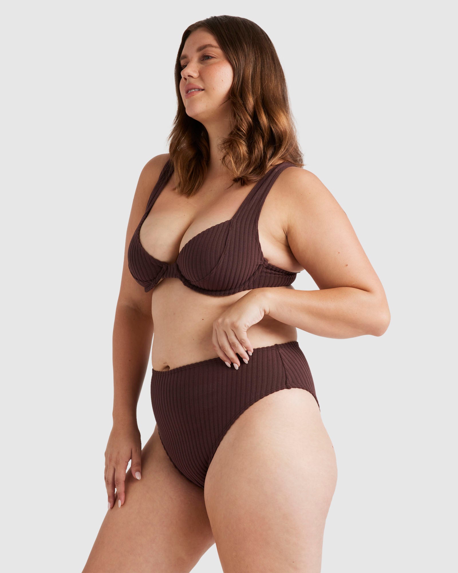 Womens Terry Rib High Maui Pant Bikini Bottom