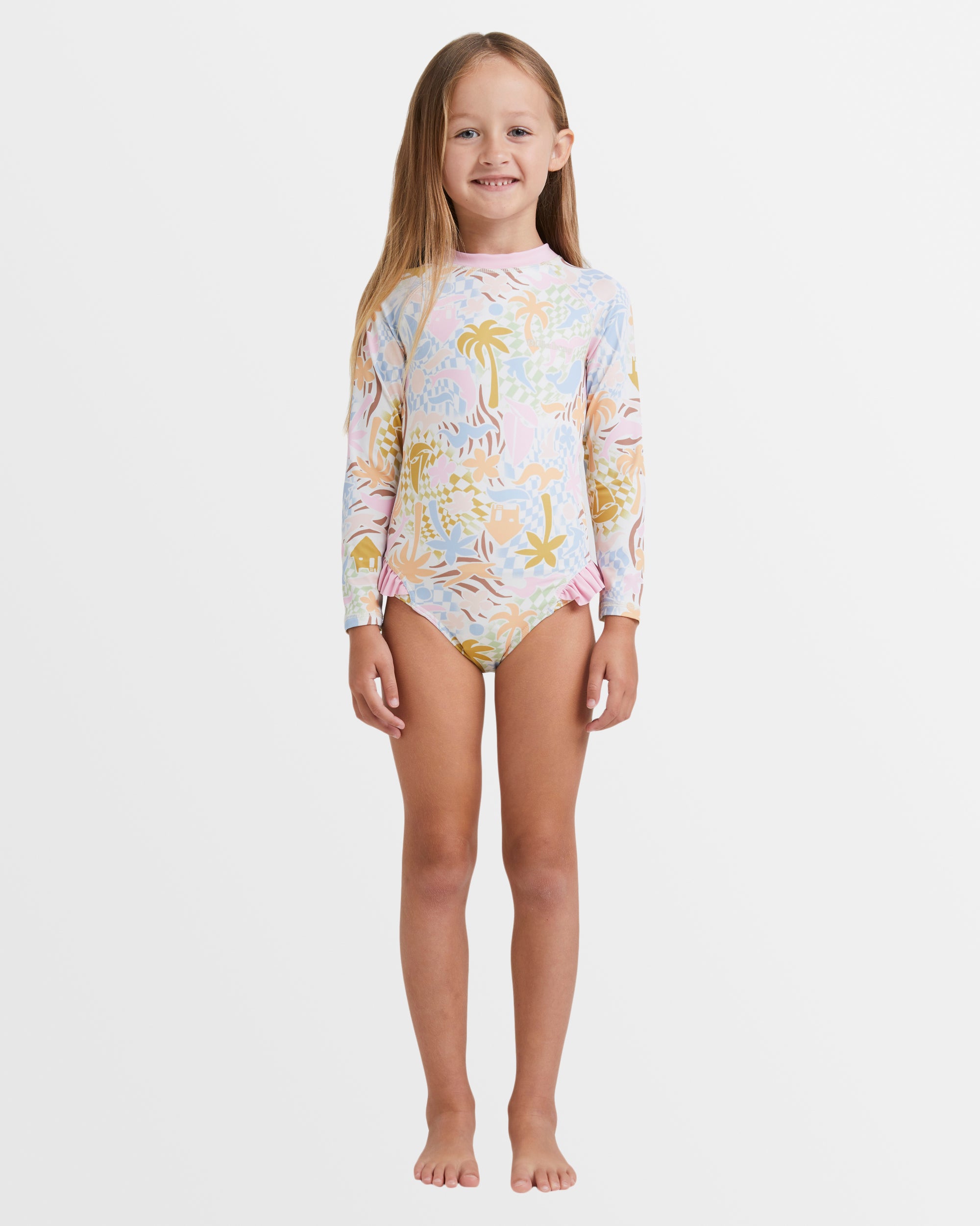 Girls 0-5 Beach Party One Piece Rash Vest