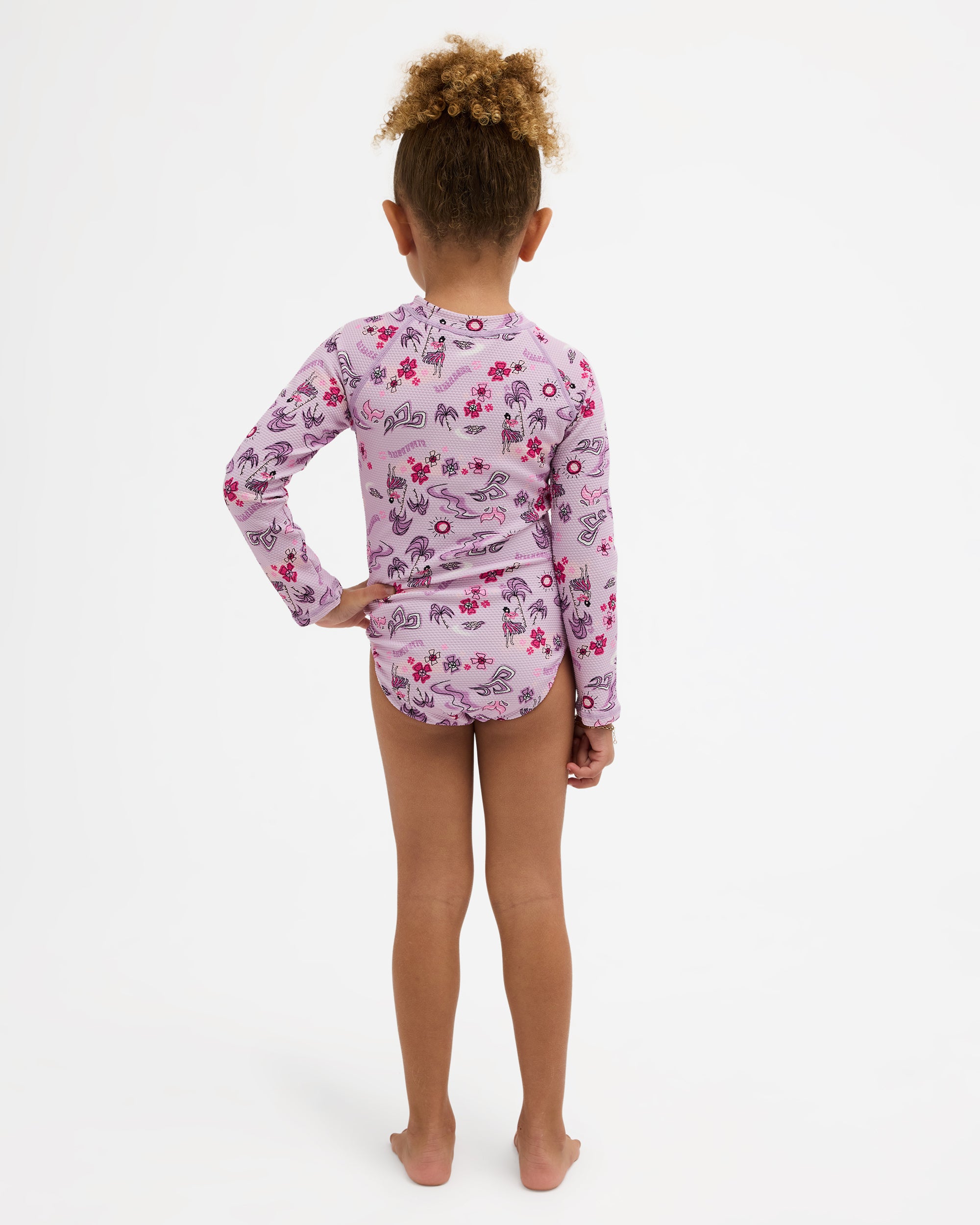 Girls 0-5 Hula Haze One Piece Shortie Long Sleeve Rash Vest