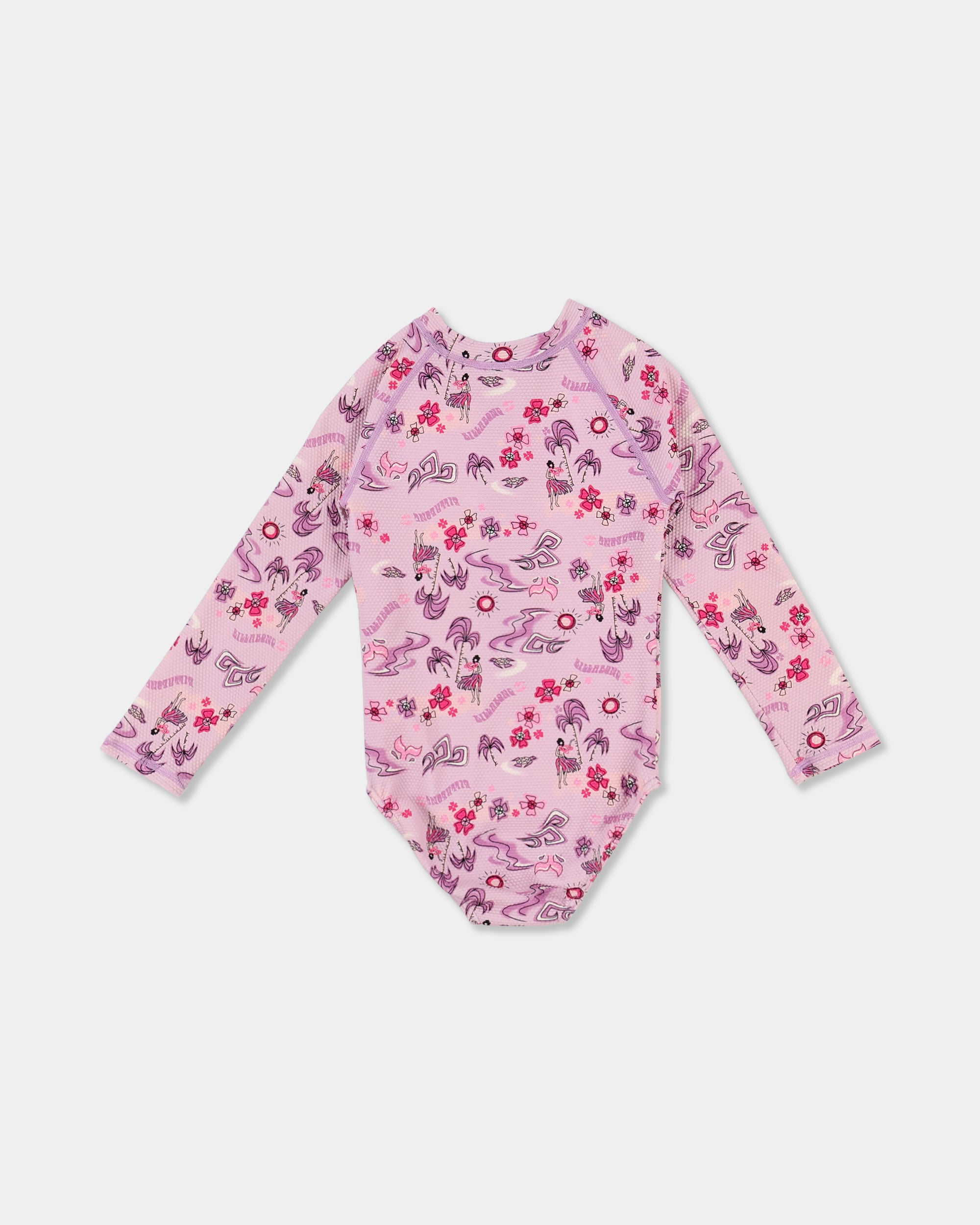 Girls 0-5 Hula Haze One Piece Shortie Long Sleeve Rash Vest