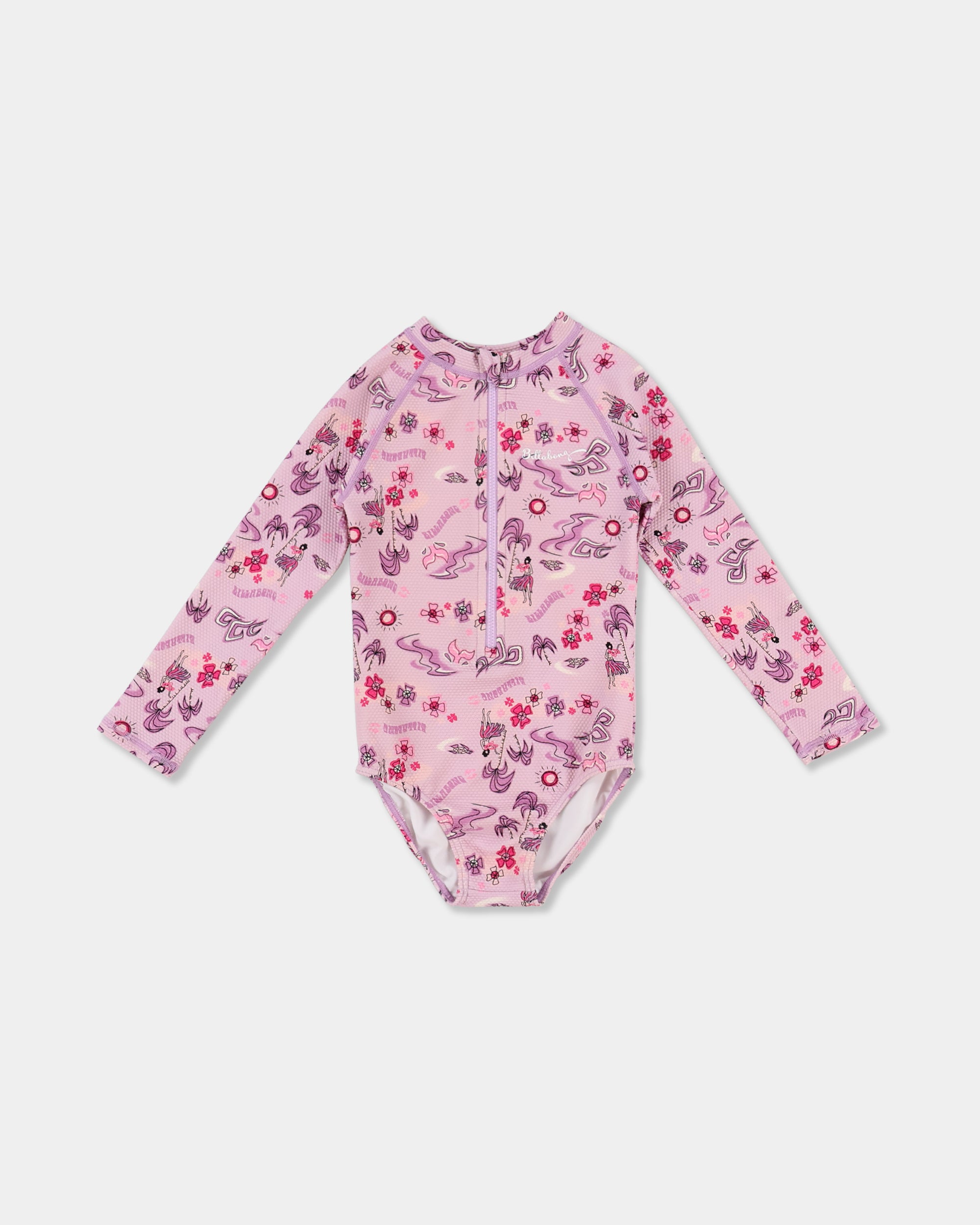 Girls 0-5 Hula Haze One Piece Shortie Long Sleeve Rash Vest