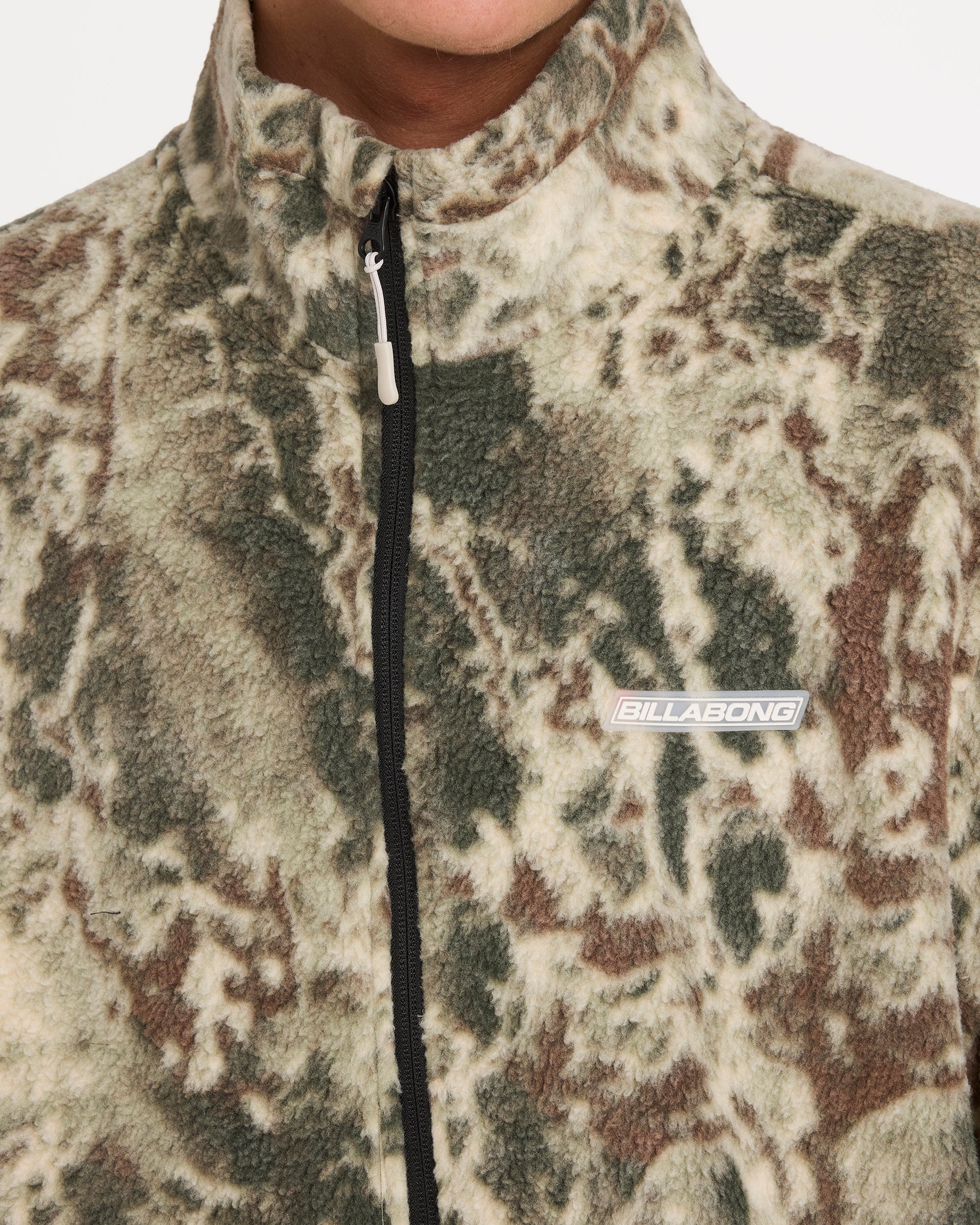 Mens Boundary Mock Zip Up Fleece Jacket